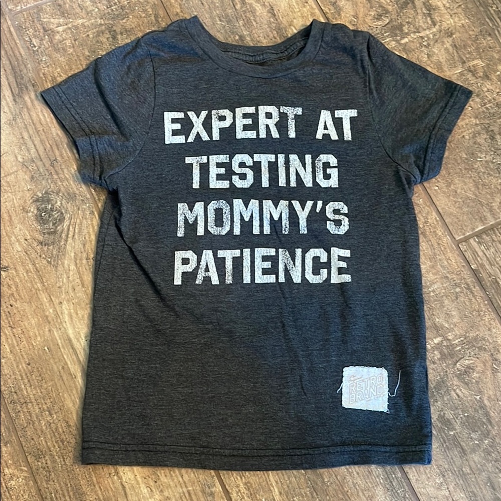 Gray Kids T-Shirt - Expert at Testing Mommy's Patience